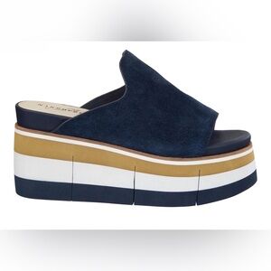 NEW Naked Feet Flow Platform Sandals | Navy | Size: 6